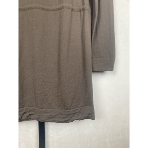 Lafayette 148 Long Cardigan 100% Wool Sz L Brown V-Neck Button Front Pockets - Picture 8 of 10